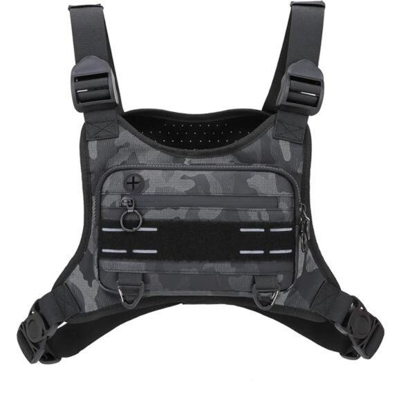 Sports Chest Bag For Men Women, Water Resistant Lightweight Front Chest Pack - Picture 1 of 7